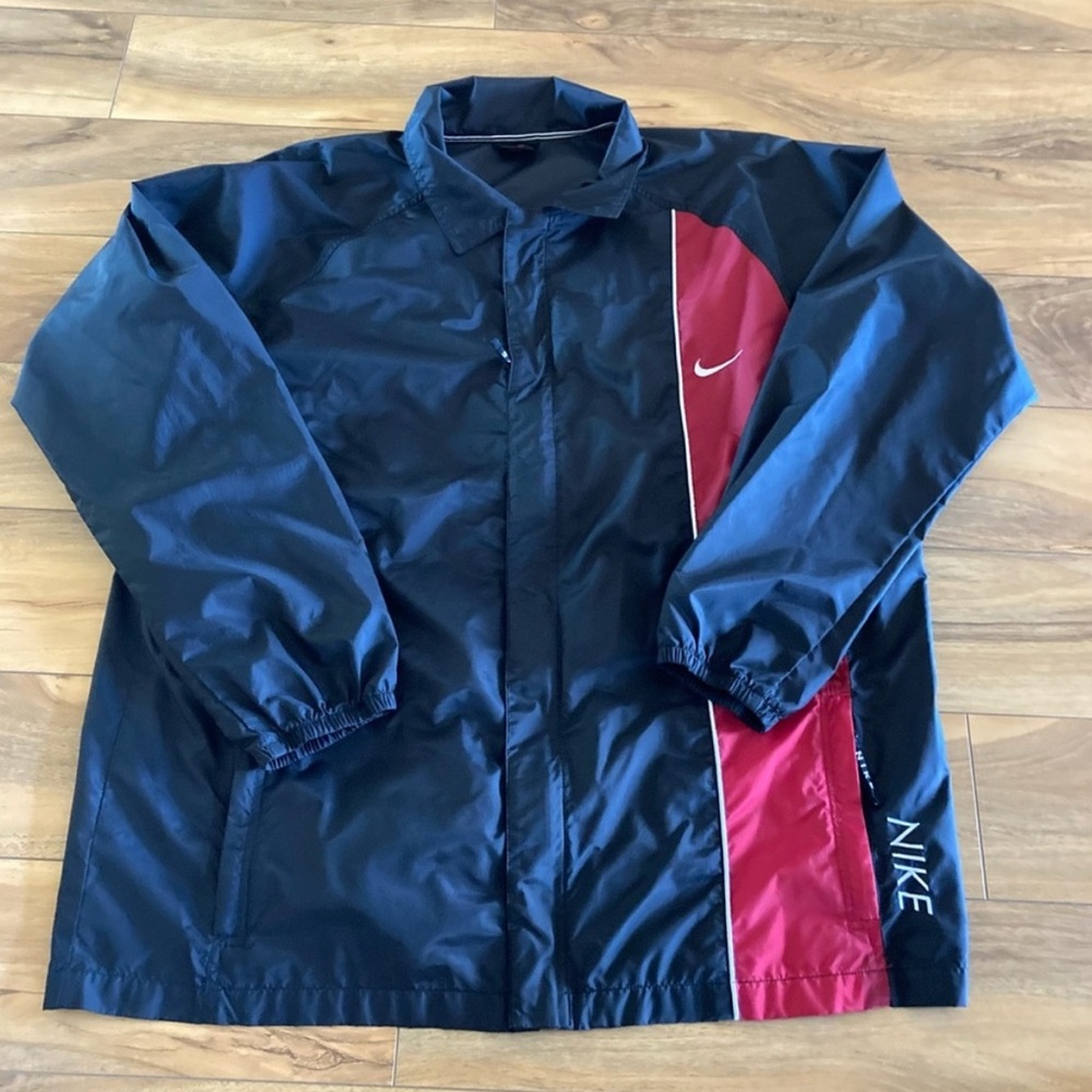 NIKE Black and Red  90s Colourblock Woven Track Jacket
